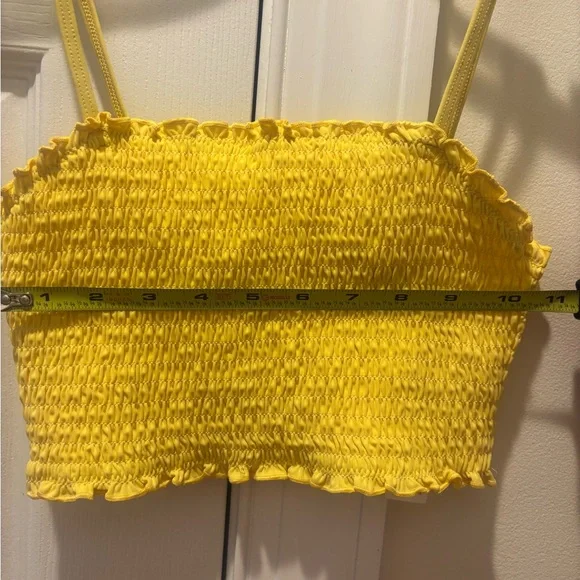 Yellow Smocked Kid’s Bathing Suit Top - Picture 4 of 6